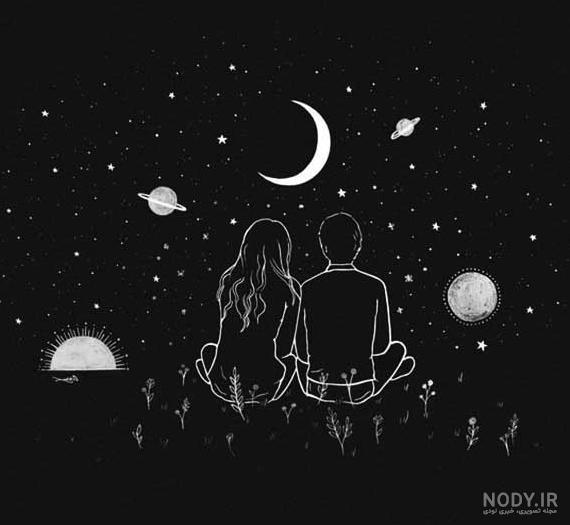 عکس سیاه سفید ماه