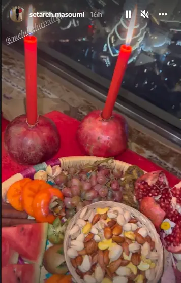 عکس | شب یلدای لاکچری مهدی قایدی و همسرش در برج خلیفه