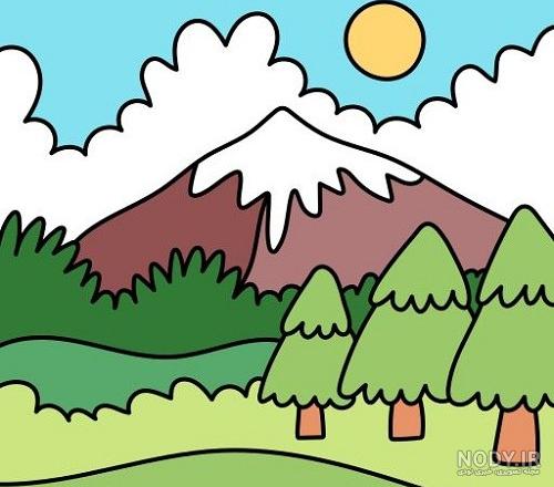 نقاشی ساده و زیبا جنگل - عکس نودی