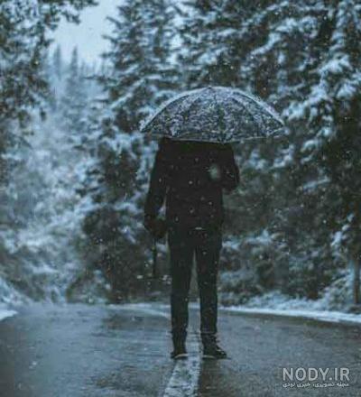 ژست عکس مردانه در برف - عکس نودی