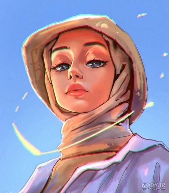 عکس دختر حجاب دار کارتونی
