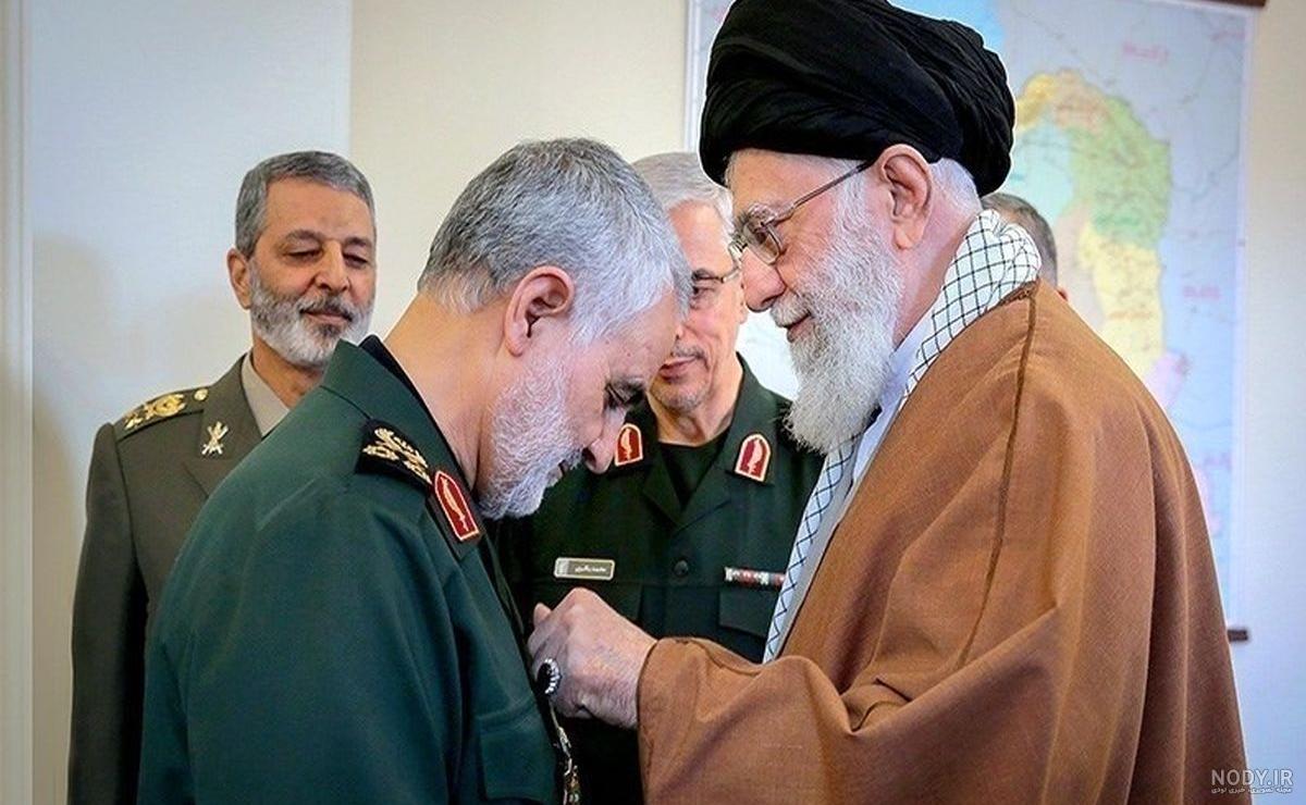 عکس سردار سلیمانی با رهبر کیفیت بالا