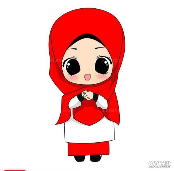 عکس فور کی دختر کارتونی با حجاب برای پروفایل اینستاگرام