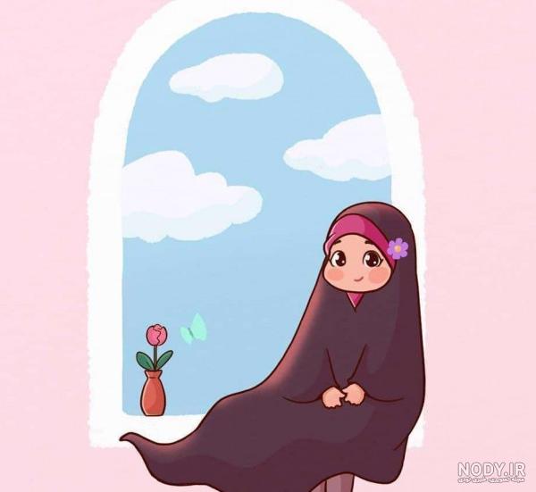 فانتزی عکس دختر با حجاب کارتونی - عکس نودی