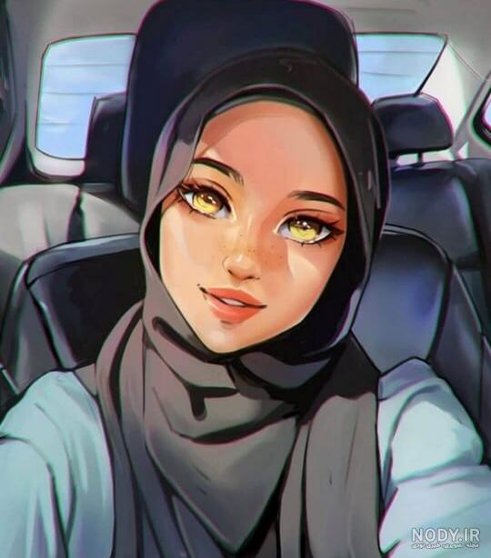 پروفایل دخترونه عکس کارتونی دختر با حجاب - عکس نودی