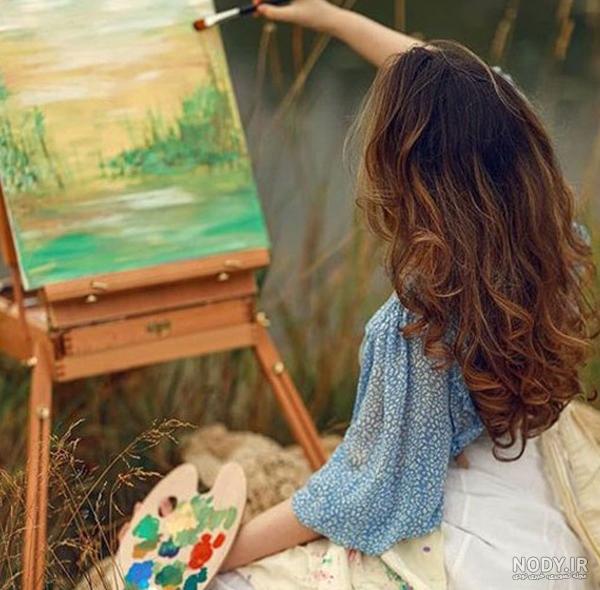 عکس هنری دخترانه نقاشی