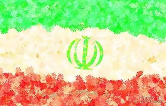 عکس گل لاله و پرچم ایران