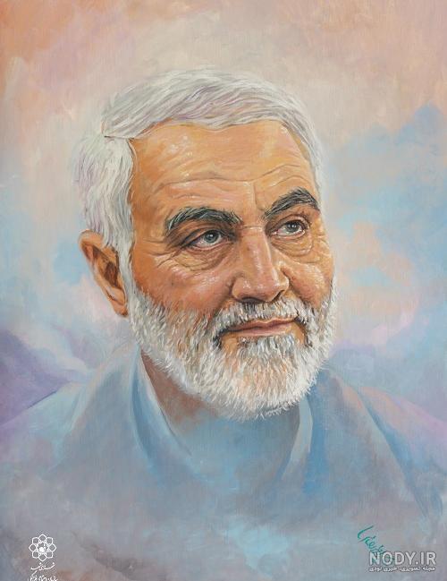 نقاشی ساده حاج قاسم سلیمانی ❤️ [ بهترین تصاویر ]
