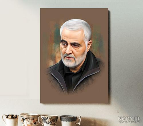 نقاشی سردار سلیمانی کودکانه و بزرگسال ساده و سخت برای رنگ آمیزی