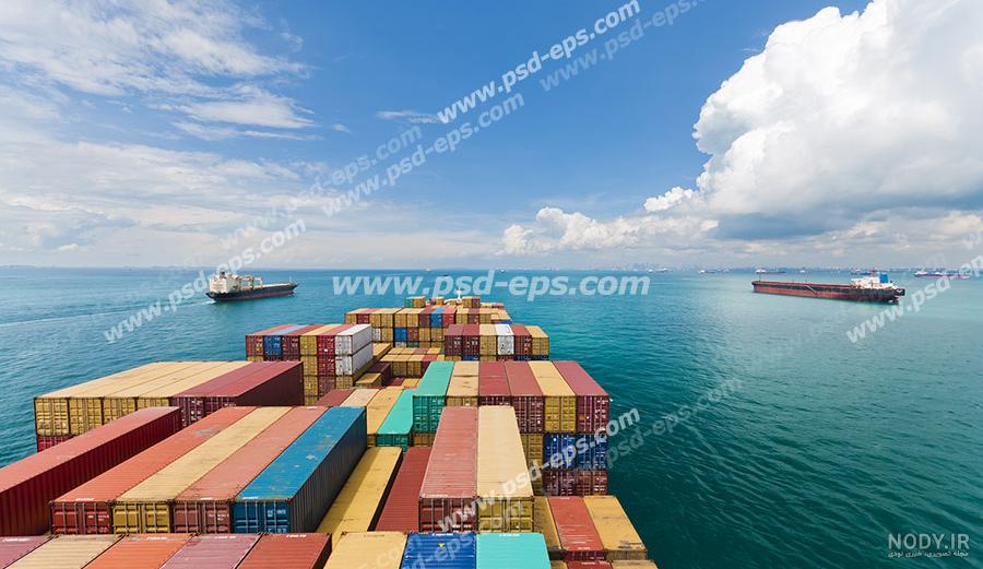 عکس با کیفیت کانتینرهای کالا و بارهای وارداتی یا صادراتی در بندری ...