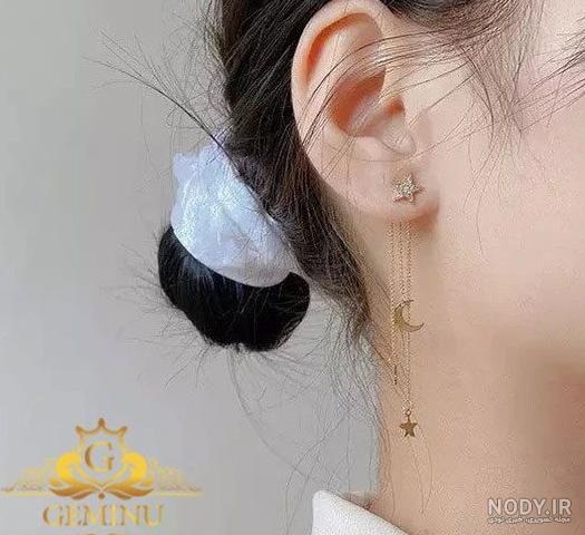عکس گوشواره طلا ماه و ستاره عکس گوشواره طلا ماه و ستاره
