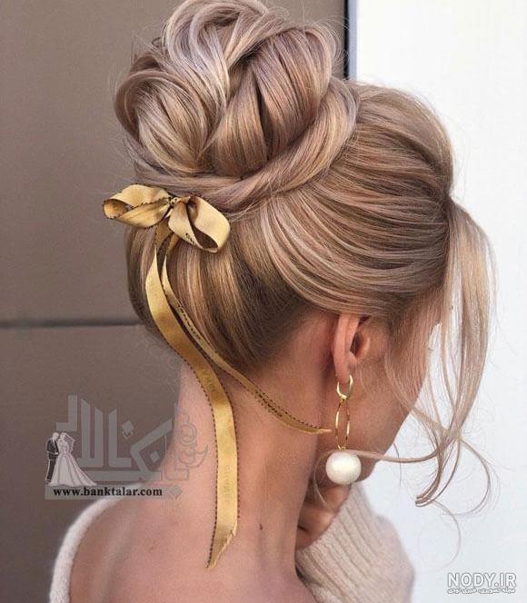 شینیون مو مدل گوجه مناسب صورت های گرد و کوچک شینیون مو مدل گوجه مناسب صورت های گرد و کوچک