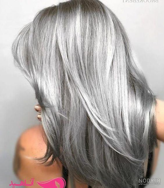عکس مدل رنگ مو دودی خاکستری