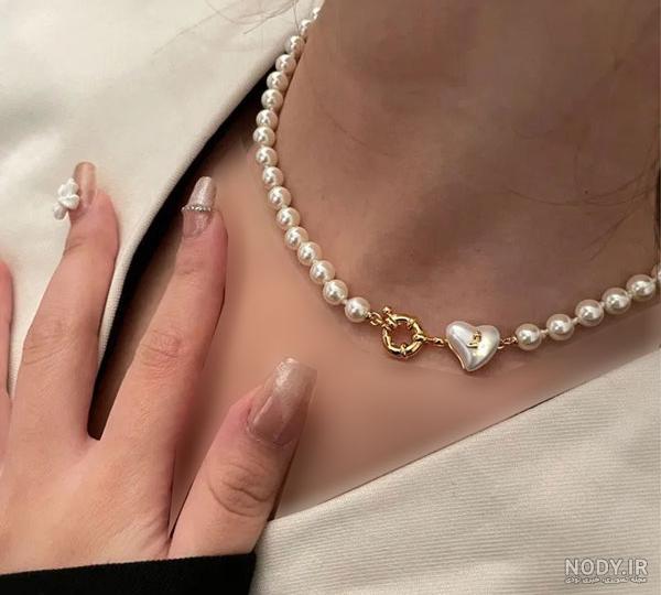 عکس گردنبند مروارید دخترانه عکس گردنبند مروارید دخترانه