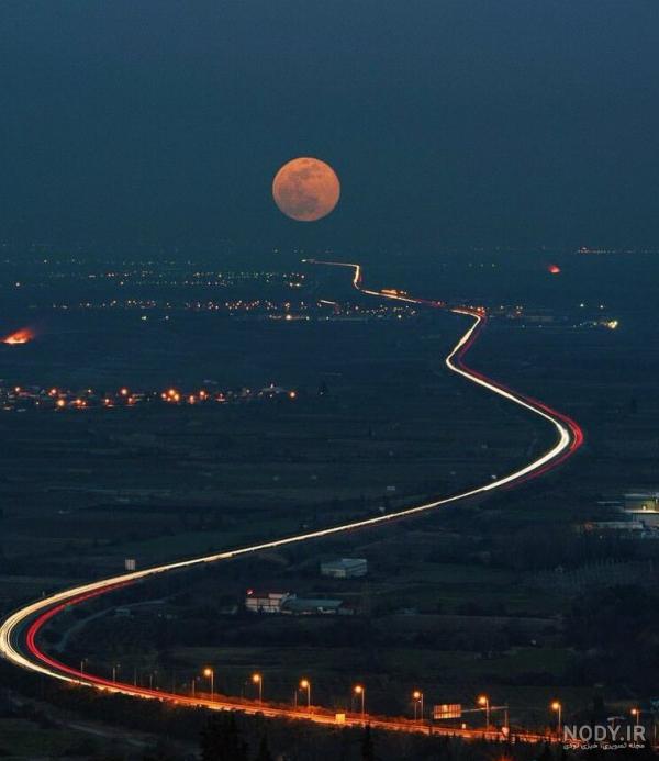 عکس جاده واقعی شب