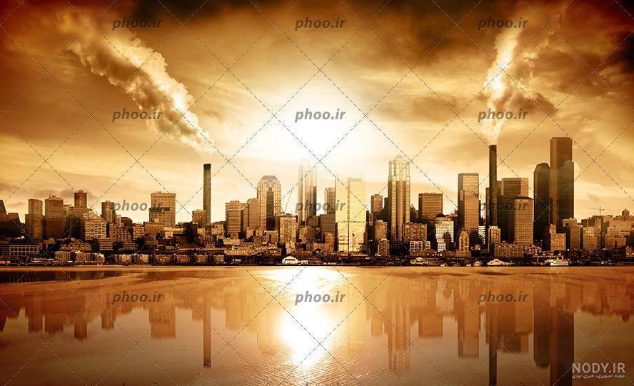 دانلود عکس ساختمان های بلند طلایی و بازتاب های شیشه ای در جزیره ... دانلود عکس ساختمان های بلند طلایی و بازتاب های شیشه ای در جزیره ...