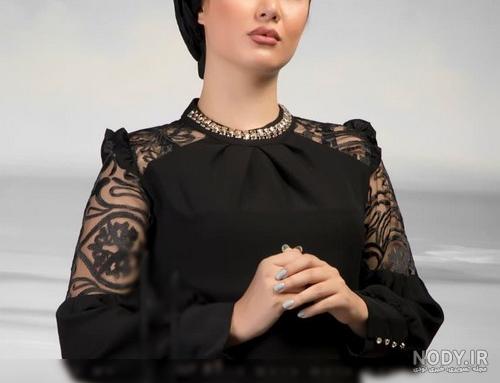 مدل لباس مجلسی با پارچه گیپور گل برجسته شیک برای مناسبت های خاص ...