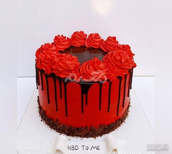 عکس کیک قرمز مشکی دخترانه