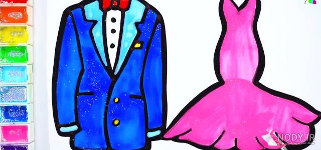 عکس نقاشی عروس و داماد ساده