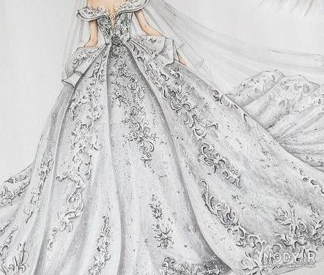 نقاشی دخترانه عروس ❤️ [ بهترین تصاویر ]
