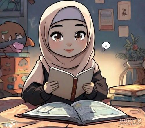 عکس با حجاب دختر کارتونی