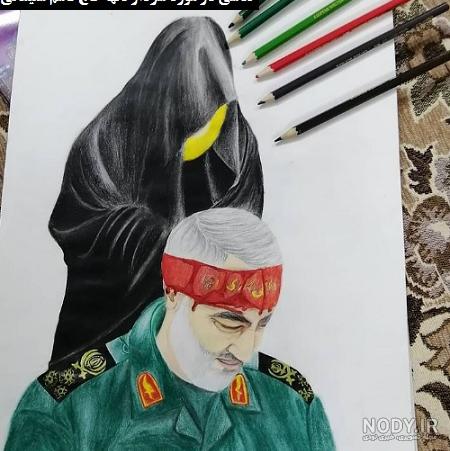 عکس حاج قاسم سلیمانی نقاشی عکس حاج قاسم سلیمانی نقاشی
