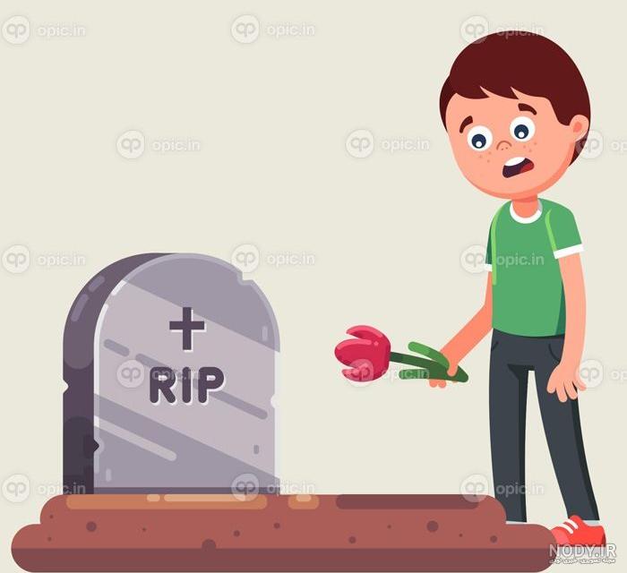 پس زمینه گورستان هالووین با مقبره ها و کارتون خنده دار شخصیت ارواح ...