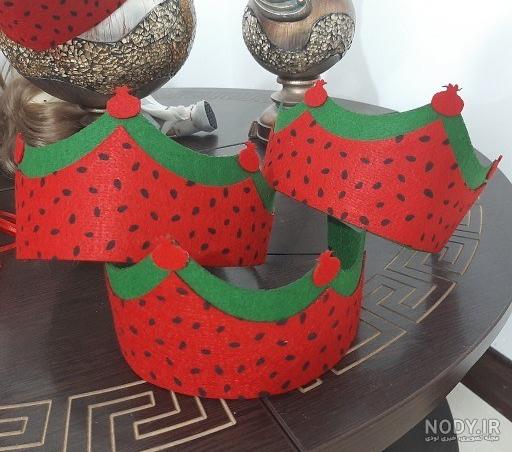 آموزش تاج هندوانه نمدی کودکان ویژه شب یلدا - Delkhoshi.com