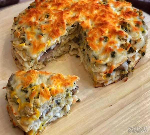 طرز تهیه پیتزا مرغ قارچ با دستور کامل و ساده پیتزای خونگی