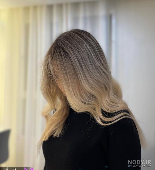 عکس رنگ مو امبره یخی