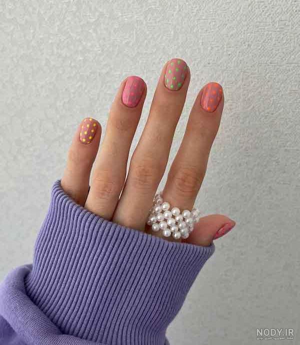 عکس ناخن ژلیش بچه گانه کوتاه