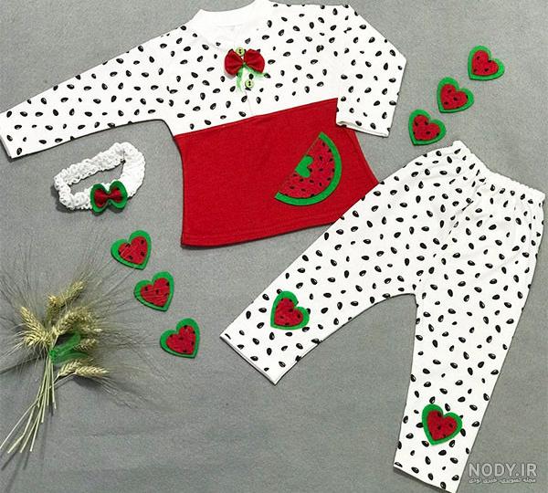 قیمت و خرید لباس نوزادی سه تیکه طرح یلدا مدل happy
