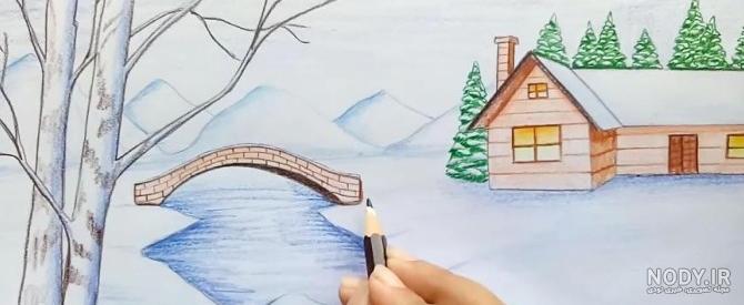 عکس نقاشی طبیعت با مداد