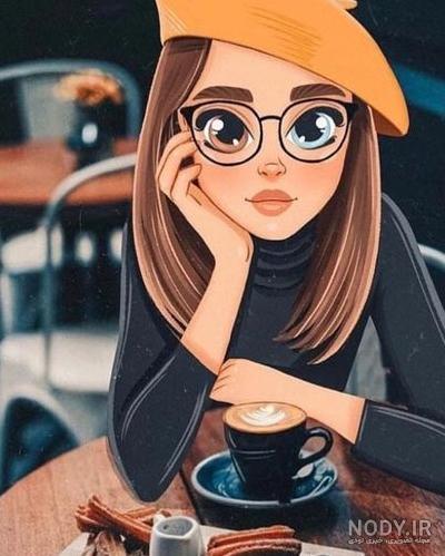 عکس نقاشی دختر از نیم رخ