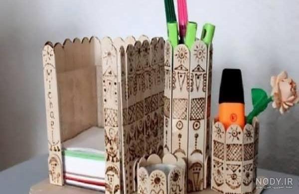 ساخت کاردستی کلبه چوبی با چوب بستنی رنگی | آموزش تصویری گام به گام