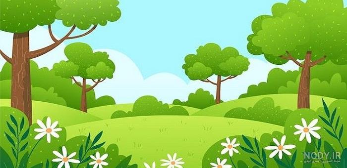 عکس نقاشی ساده جنگل