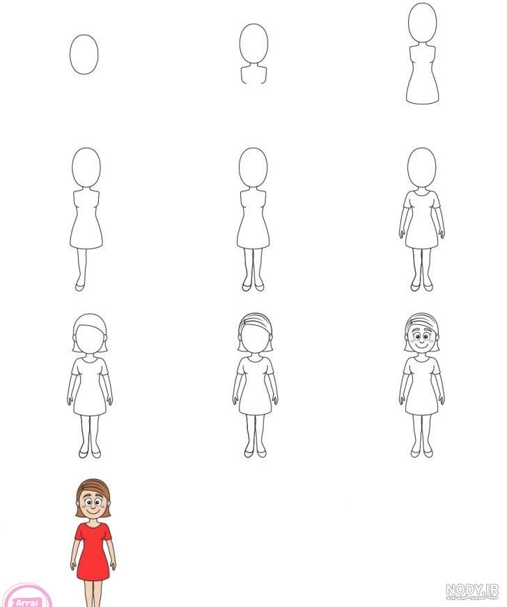 آموزش مرحله به مرحله نقاشی دختر آموزش مرحله به مرحله نقاشی دختر