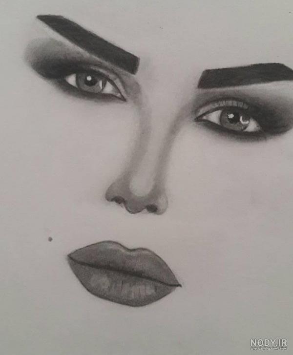 عکس نقاشی دختر سیاه قلم ❤️ [ بهترین تصاویر ]