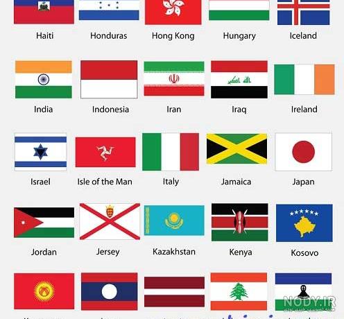 دانلود مجموعه آیکون های پرچم و نماد کشور ها وملیت های مختلف png