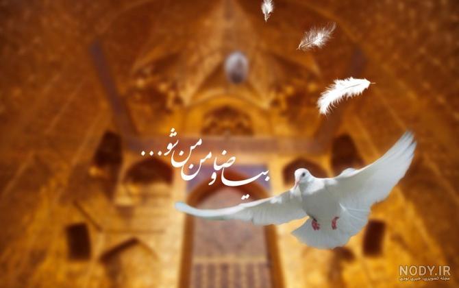 عکس امام رضا نوشته دار - عکس نودی