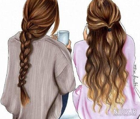 عکس کارتونی دوستانه دخترانه - عکس نودی