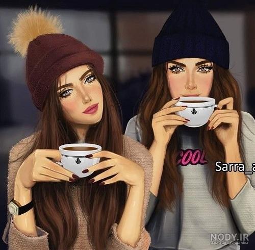 عکس کارتونی دوستانه دخترانه - عکس نودی