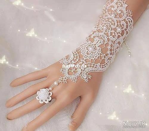 مدل دستکش عروس با تور دانتل زیبا و جدید مدل دستکش عروس با تور دانتل زیبا و جدید
