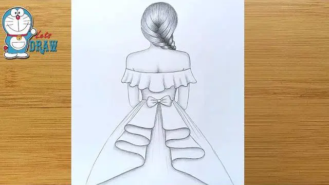 نقاشی دختر از پشت سر - عکس نودی
