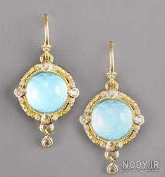 گوشواره نگینی و طلا golden red earring گوشواره نگینی و طلا golden red earring