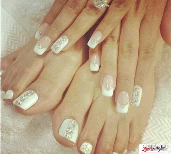 طراحی ناخن پا ساده و شیک با نگین + طراحی ناخن پا تابستانی طراحی ناخن پا ساده و شیک با نگین + طراحی ناخن پا تابستانی