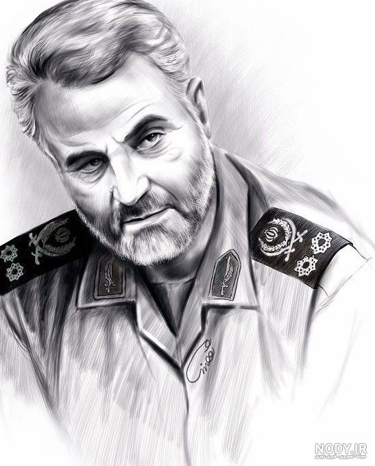 عکس نقاشی حاج قاسم سلیمانی کودکانه عکس نقاشی حاج قاسم سلیمانی کودکانه