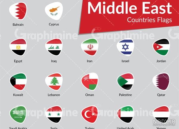 عکس پرچم کشور های خاورمیانه