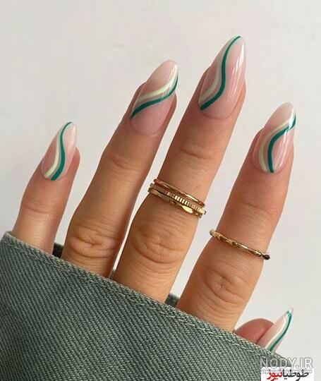 طراحی ناخن برای طرفداران رنگ سبز