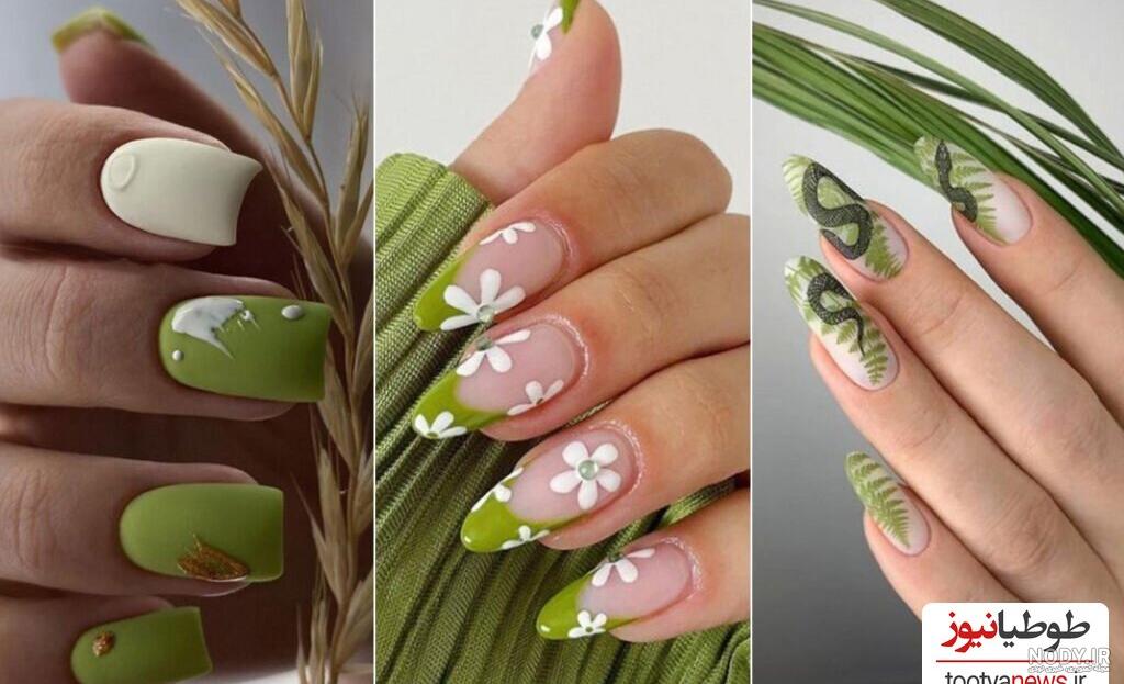 طرح ناخن سبز و مشکی طرح ناخن سبز و مشکی